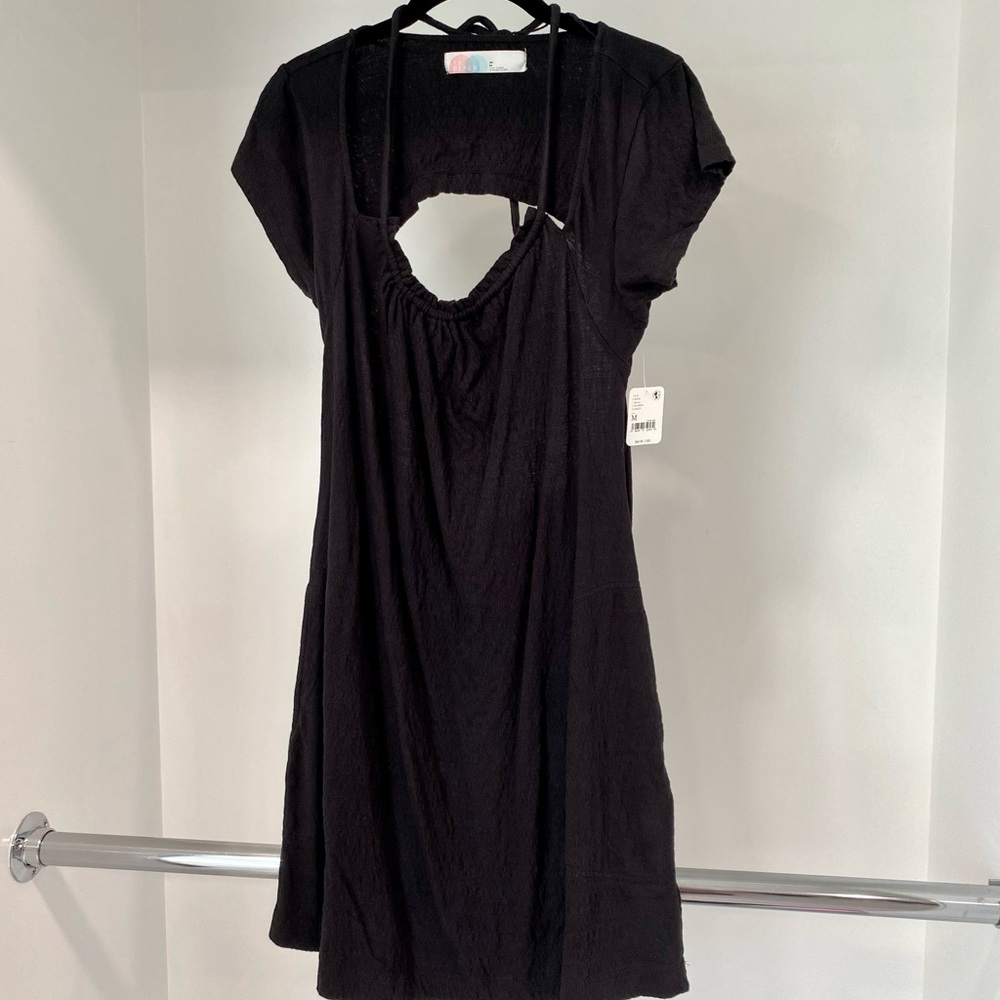 Free People Beach black lightweight dress coverup short New NWT size medium M